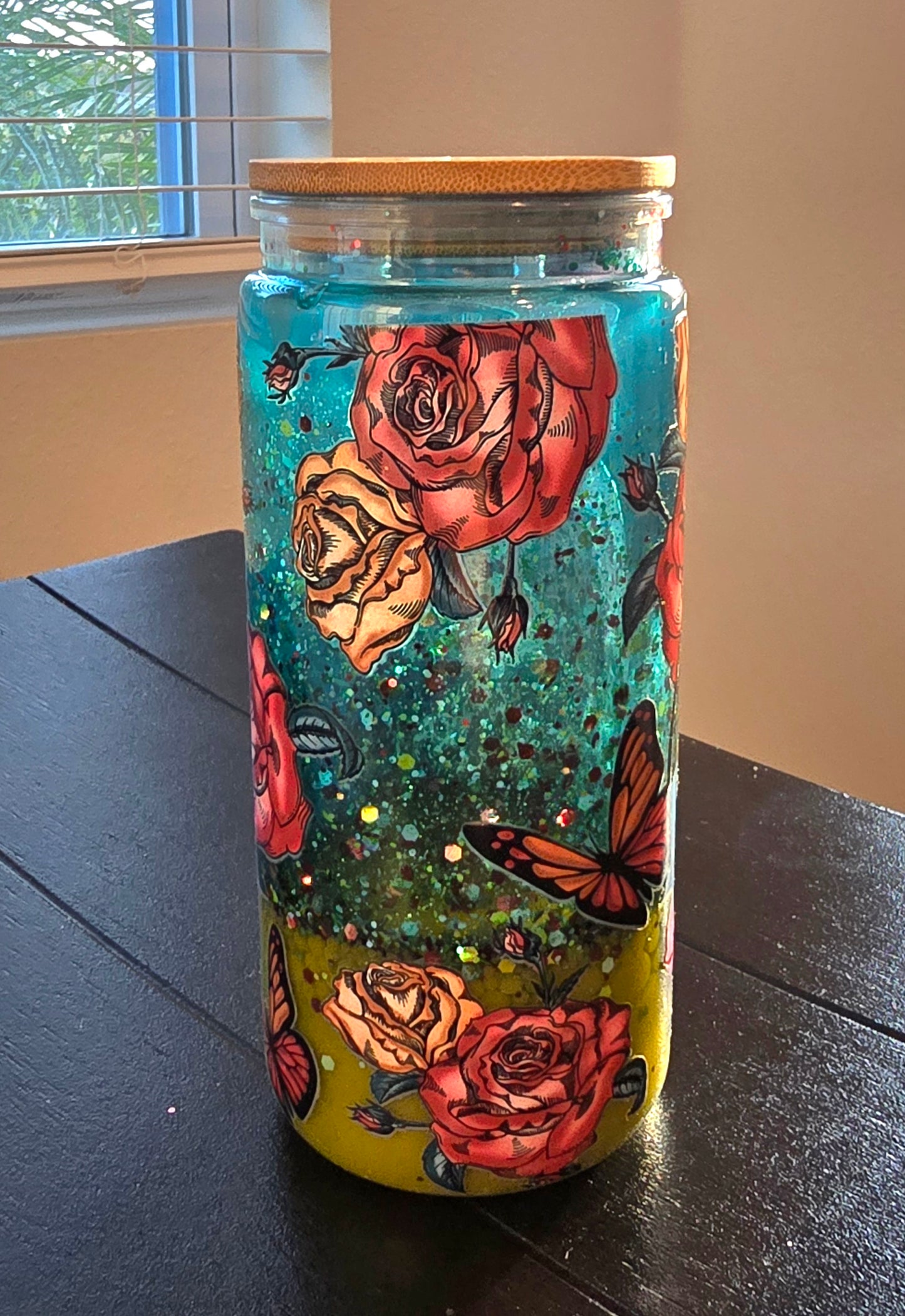 20oz Floral Skull
